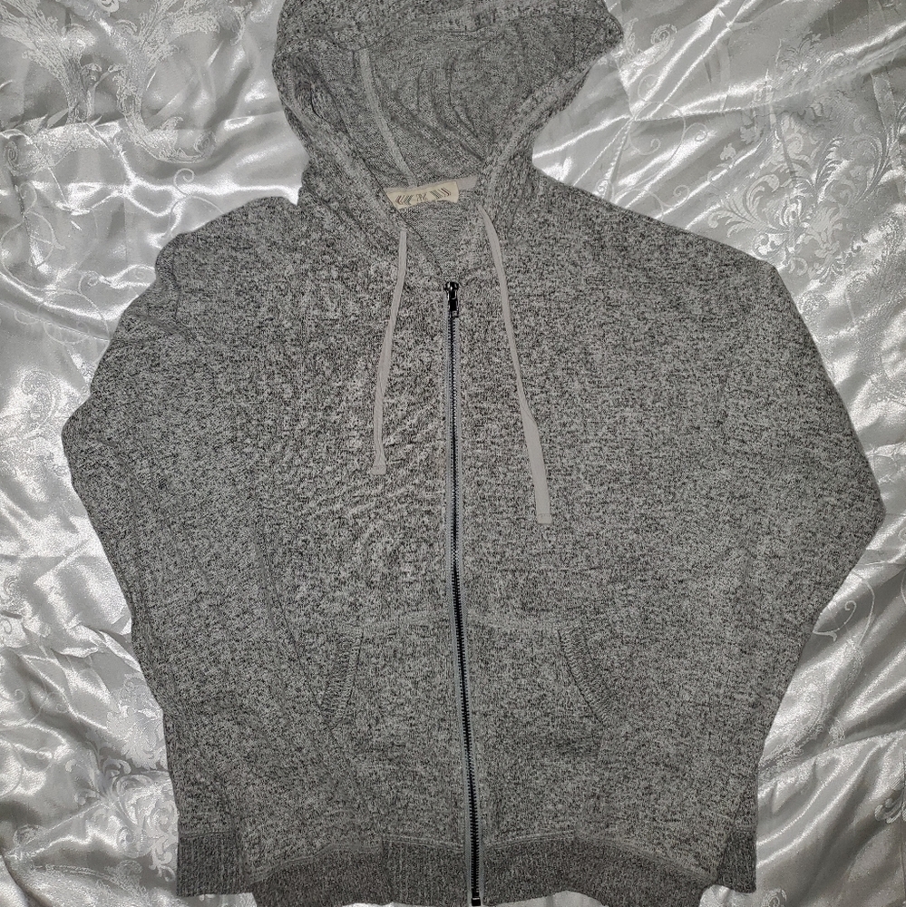 Zip up gray hoodie